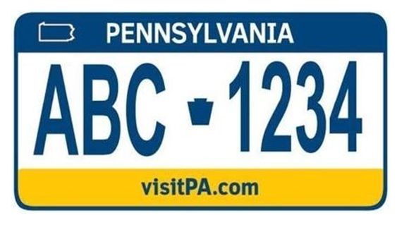 Pennsylvania License Plate
