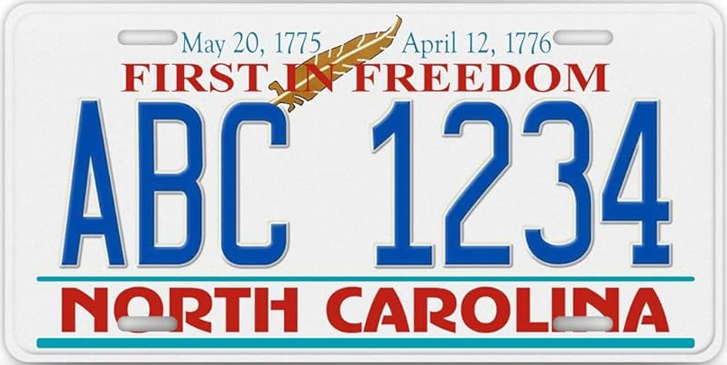 North Carolina First in Freedom plate