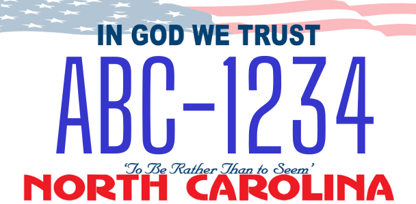 North Carolina In God We Trust plate