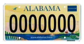 Alabama License Plate