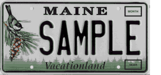 Maine License Plate